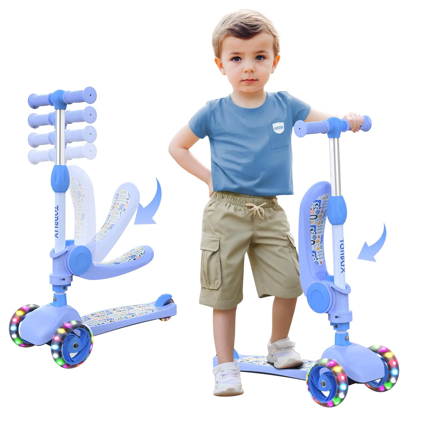 Kids Scooter with Seat Kids Scooter Blue