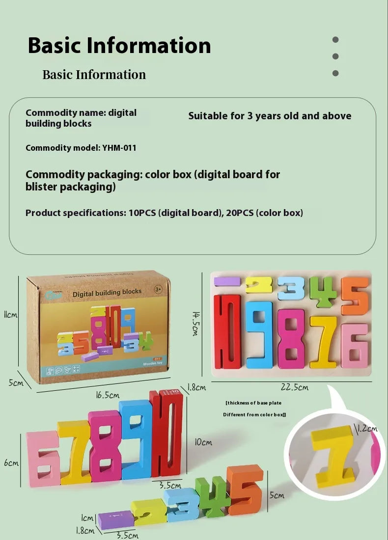 Wooden Number Blocks Set - Everything for Everyone