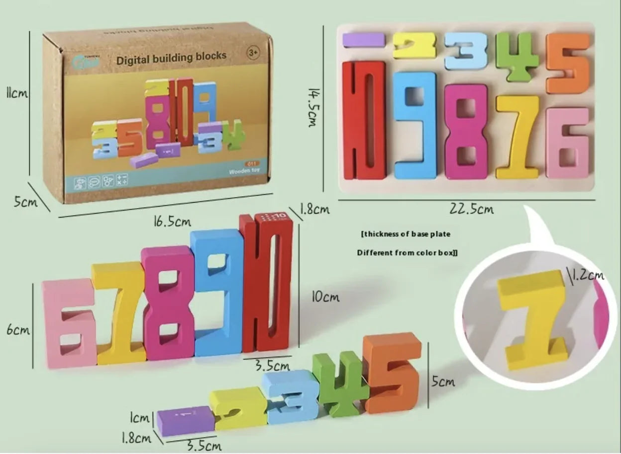 Wooden Number Blocks Set - Everything for Everyone