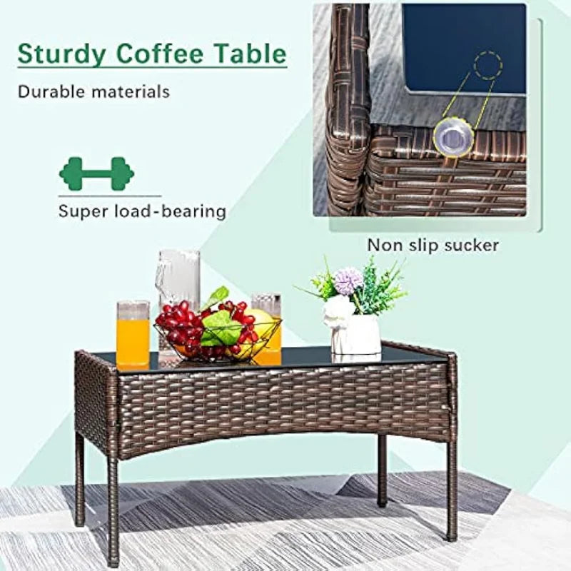 Greesum Patio Rattan Furniture 4 Pieces Sets Outdoor - Everything for Everyone