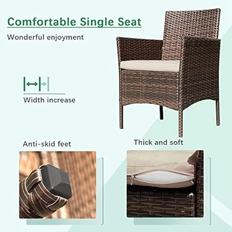 Greesum Patio Rattan Furniture 4 Pieces Sets Outdoor - Everything for Everyone