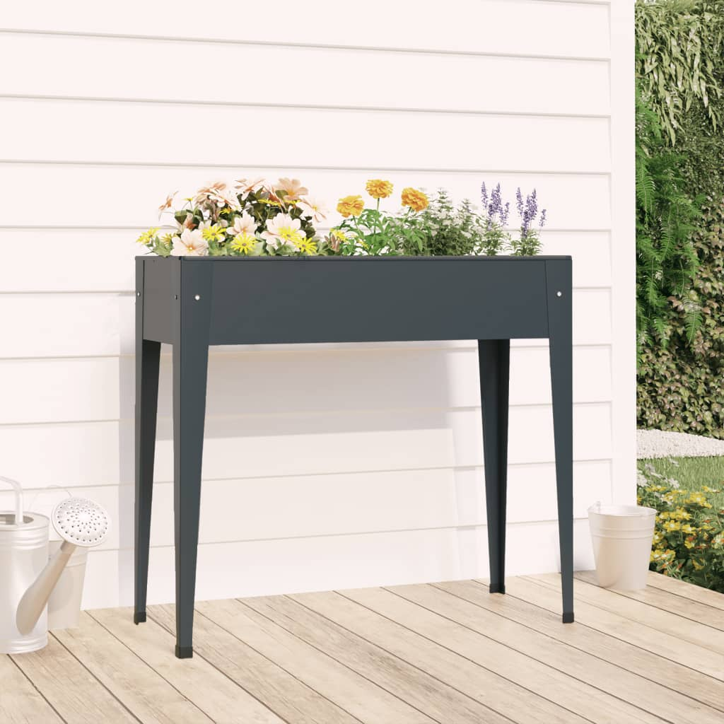 vidaXL Garden Planter 100.5x40.5x90 cm Galvanised Steel - Everything for Everyone