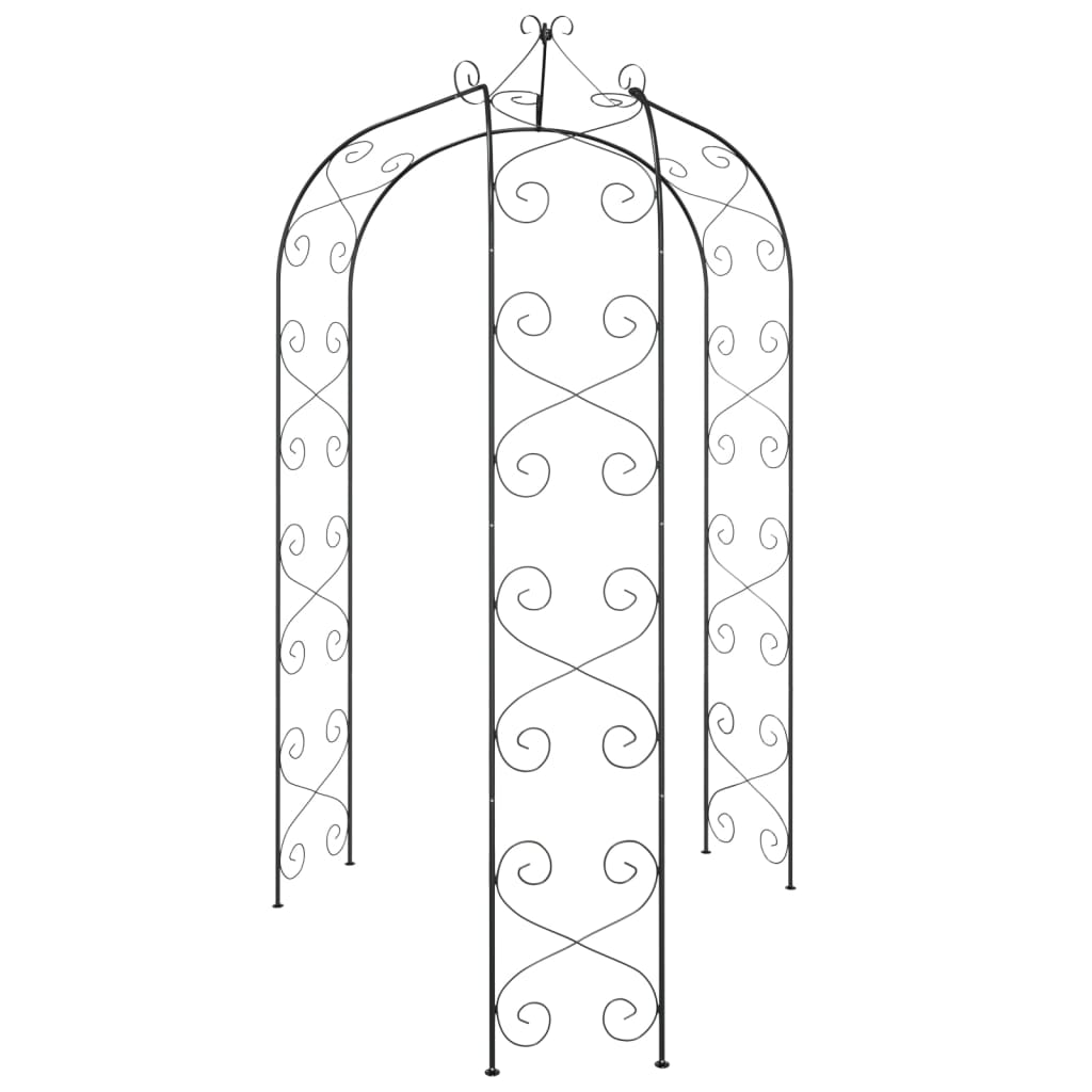 vidaXL Garden Arch Black Ø180x255 cm Steel - Everything for Everyone