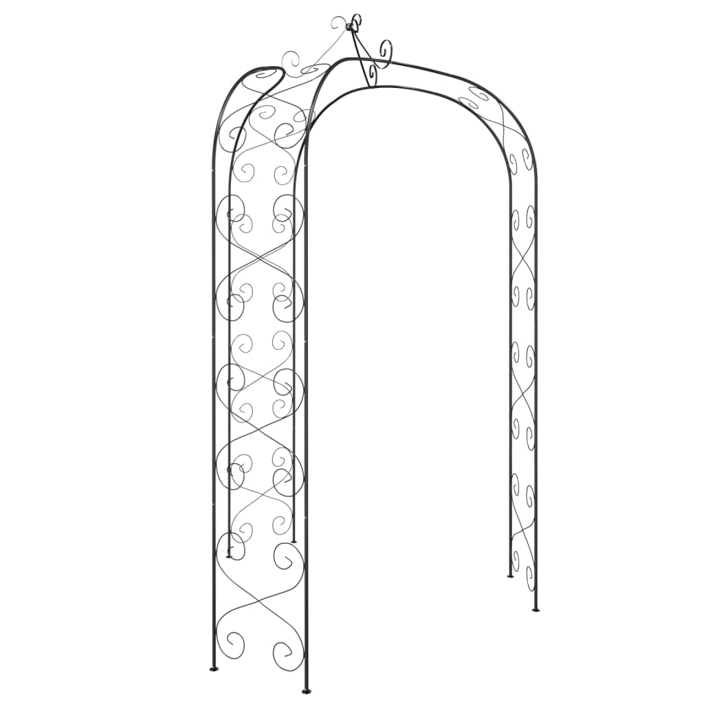 vidaXL Garden Arch Black Ø180x255 cm Steel - Everything for Everyone