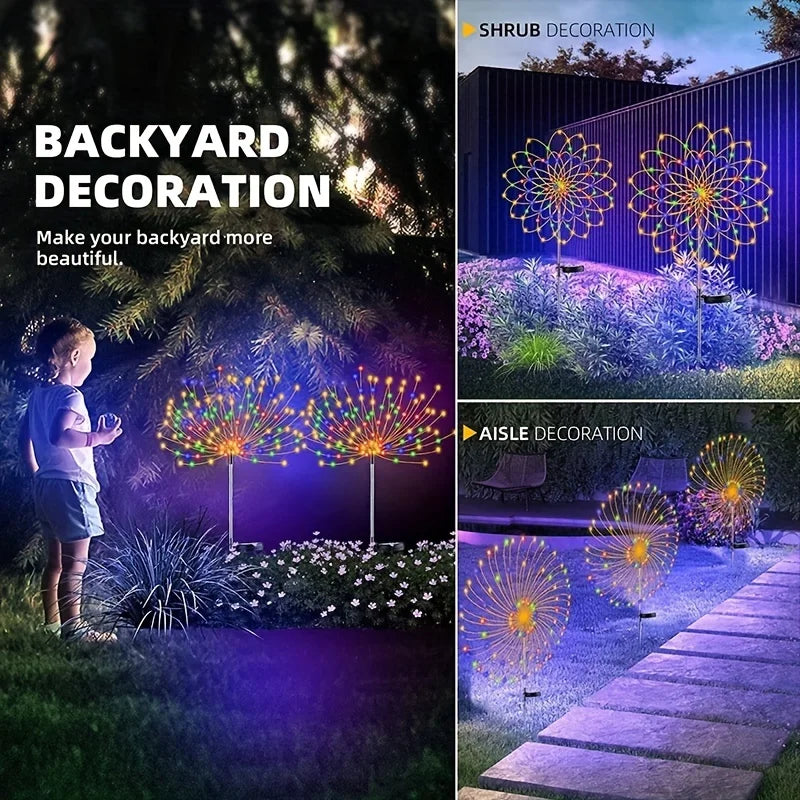 Solar Fireworks Lamp Outdoor Grass Globe Light - Everything for Everyone