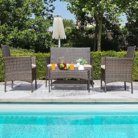 Greesum Patio Rattan Furniture 4 Pieces Sets Outdoor - Everything for Everyone