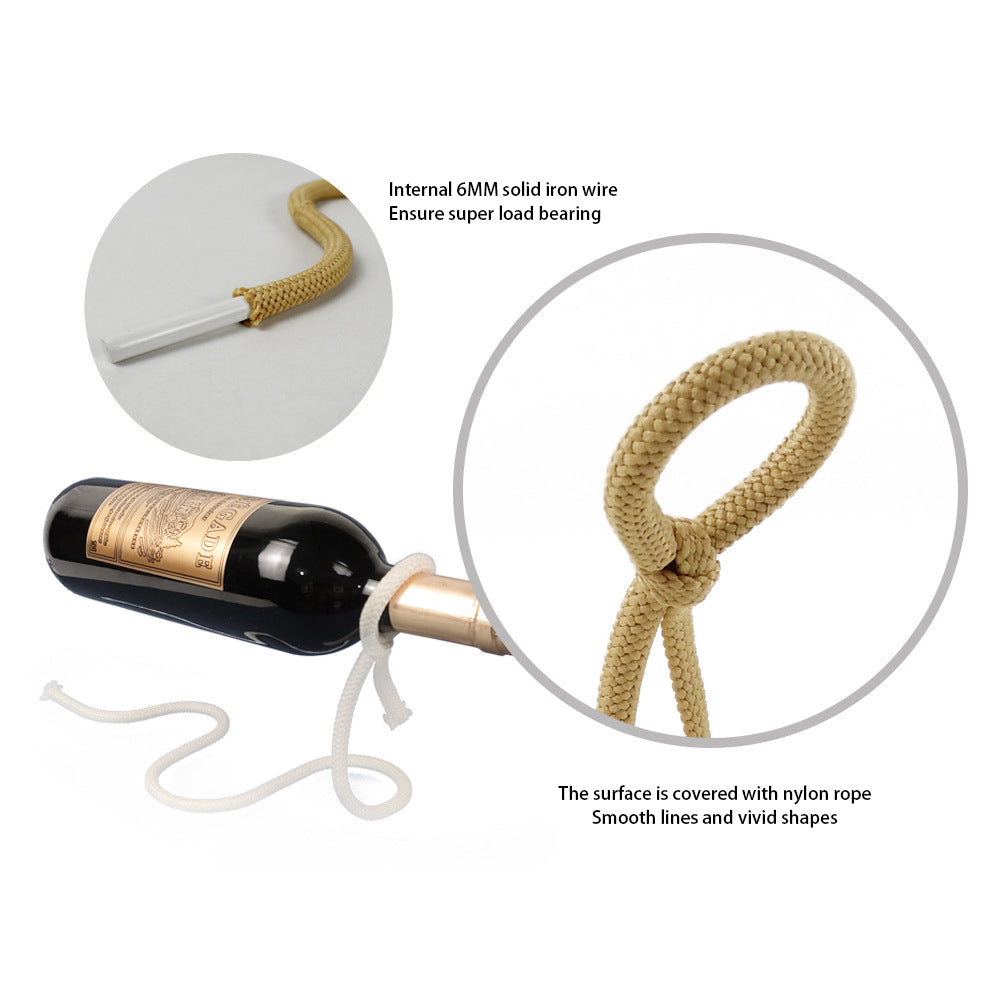 Suspended Rope Wine Bottle Holder - Everything for Everyone